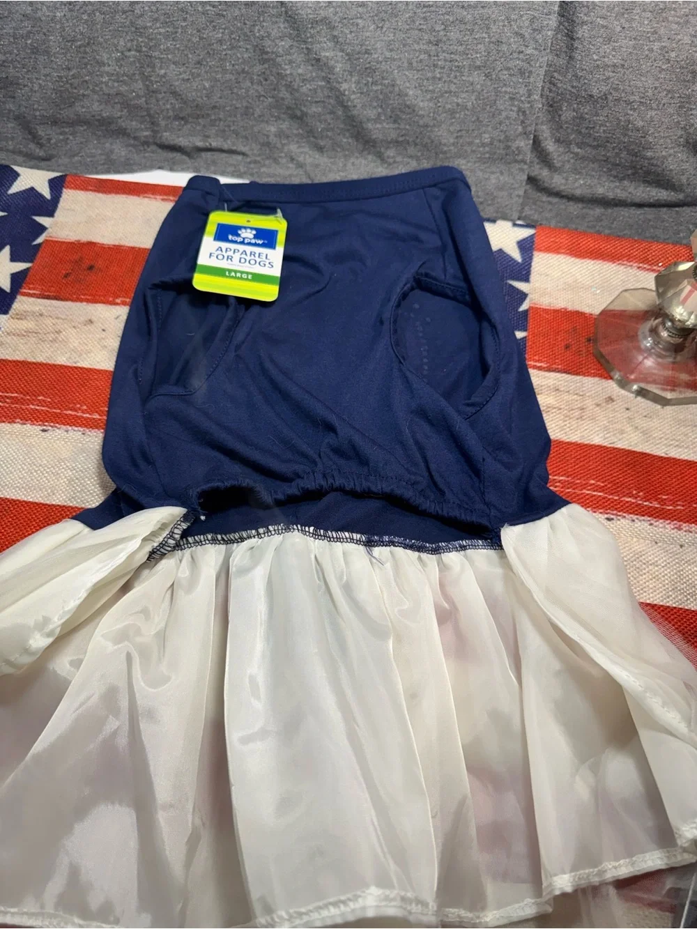 Top Paw Navy and White 'Bff' Tulle Dog Dress